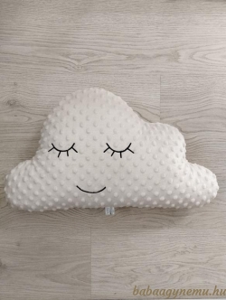 Bézs minky- Hímzett felhő párna termék főképe