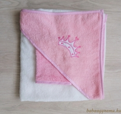 Fehér-rózsaszín - korona hímzéssel termék főképe