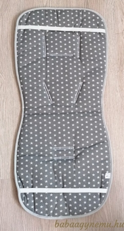 Fehér kis csillagos-szürke -  Babakocsi betét képe