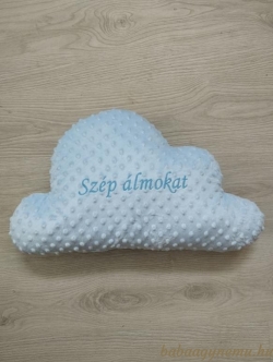Kék minky- Hímzett párna termék főképe