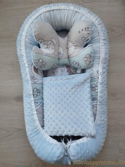 Virágálom-3 részes minky babafészek szett termék főképe